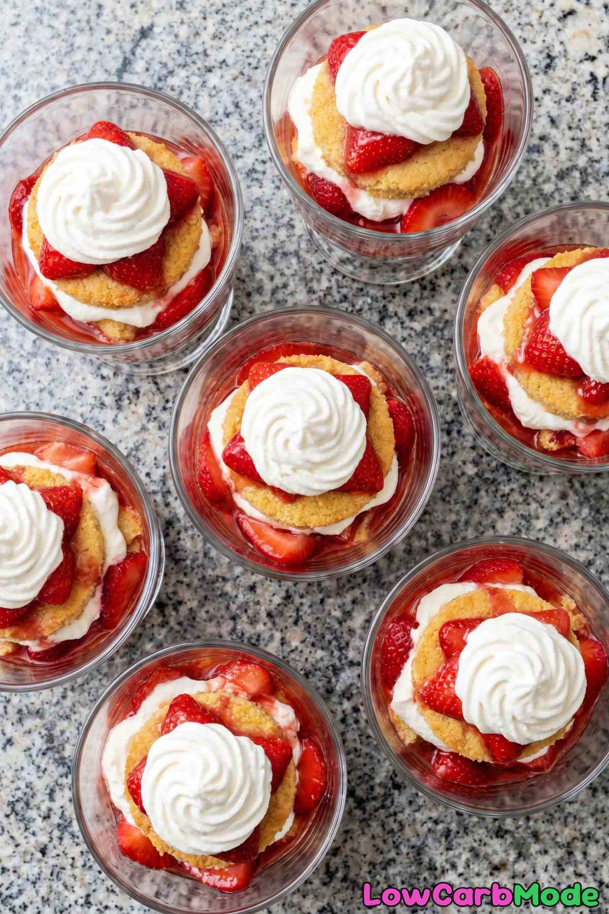 Fluffy keto strawberry shortcake cups