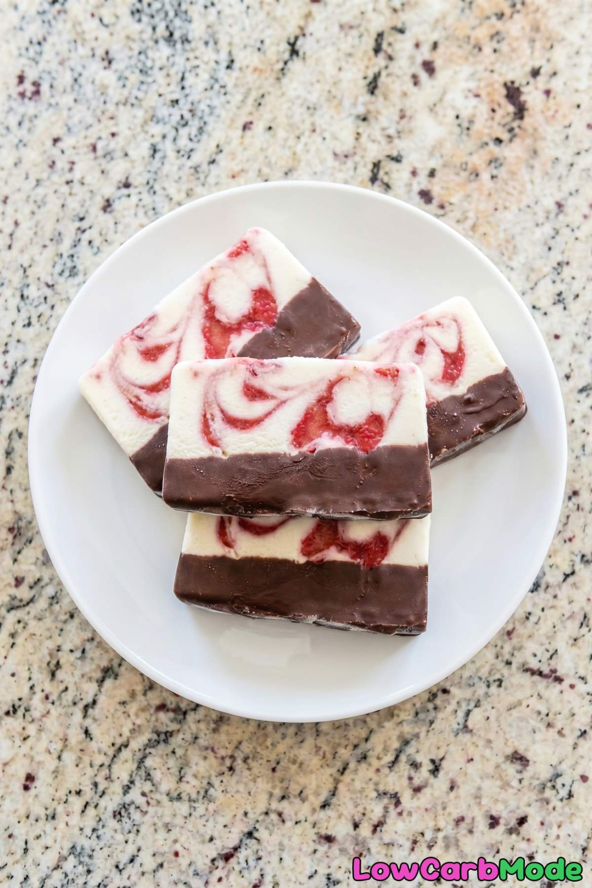 Decadent keto strawberry swirl ice cream bars