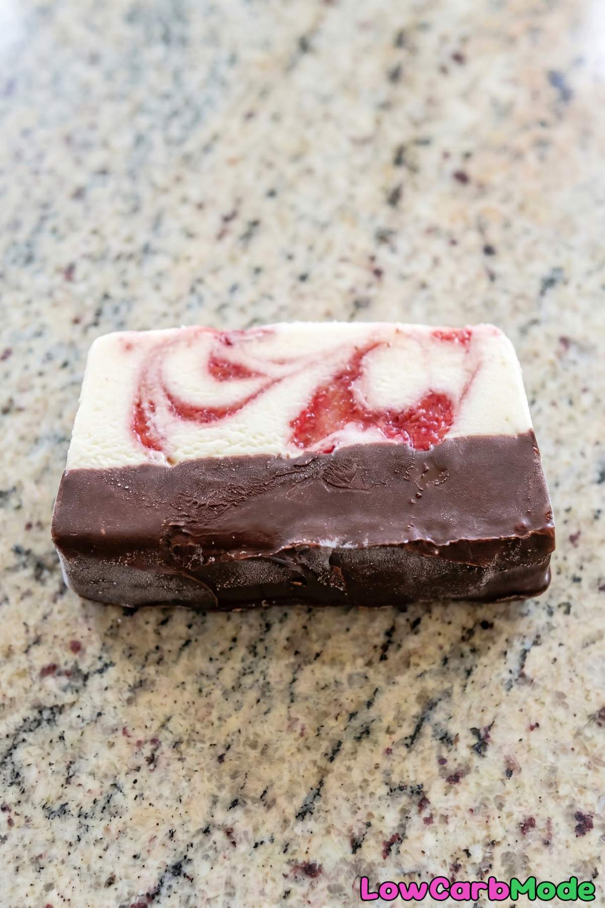 Gorgeous keto strawberry swirl ice cream bars