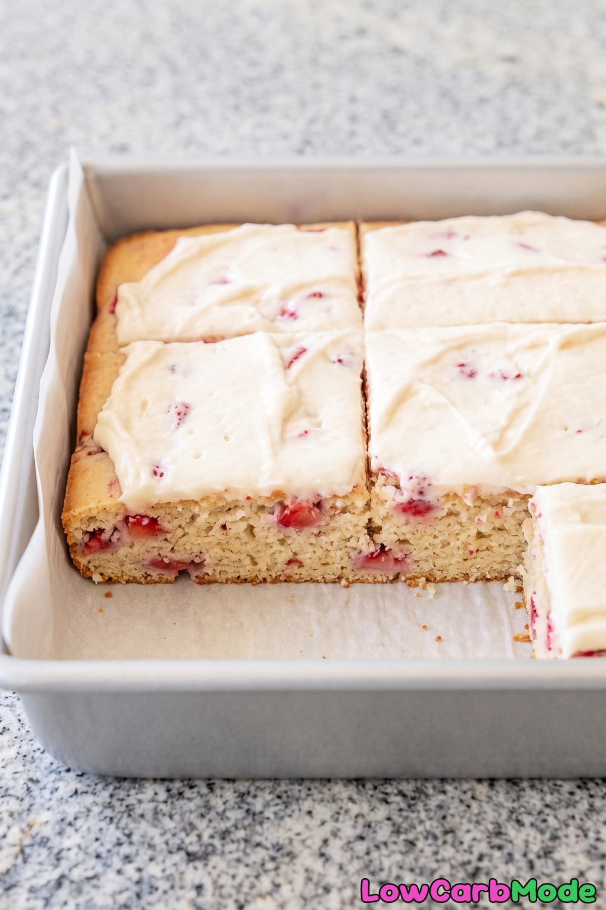 Light strawberry yogurt keto cake