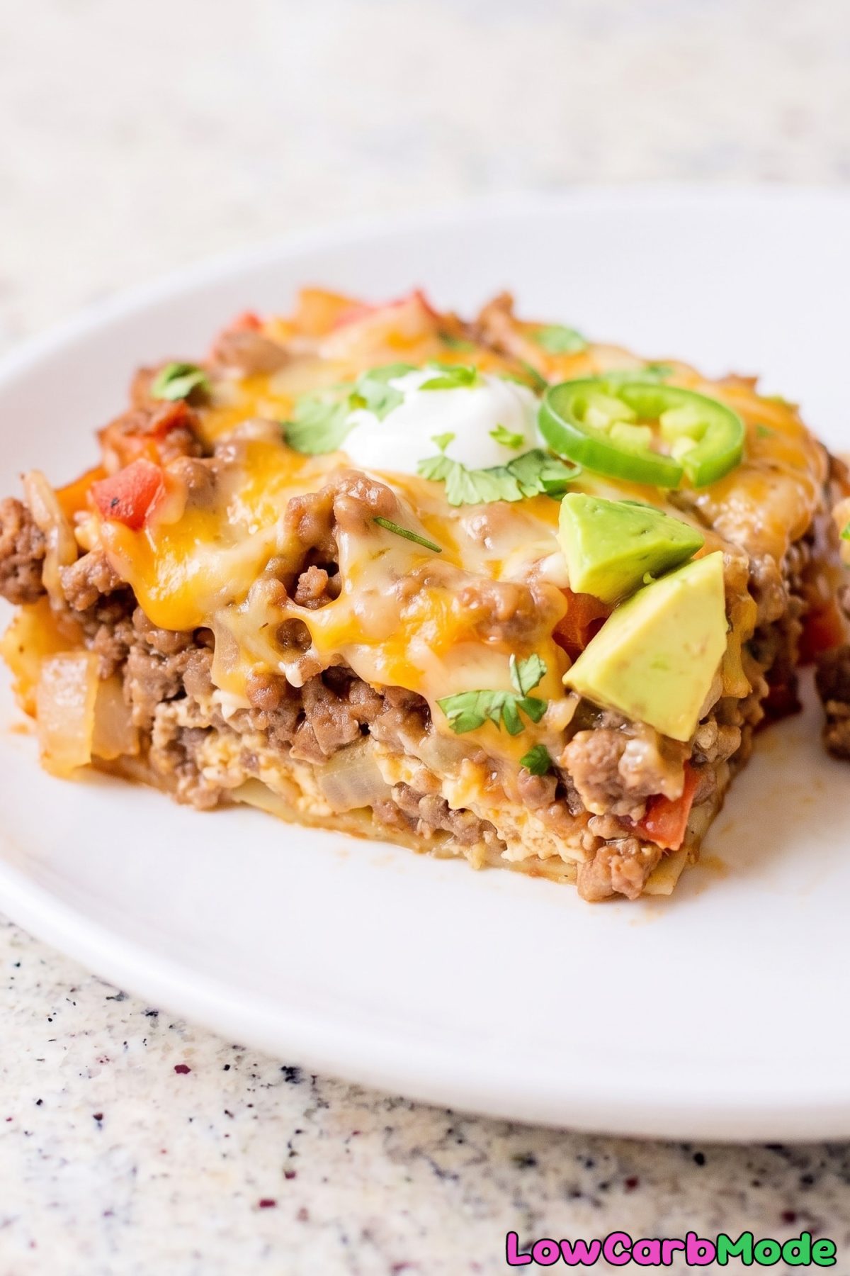 Easy low carb taco casserole with cheese