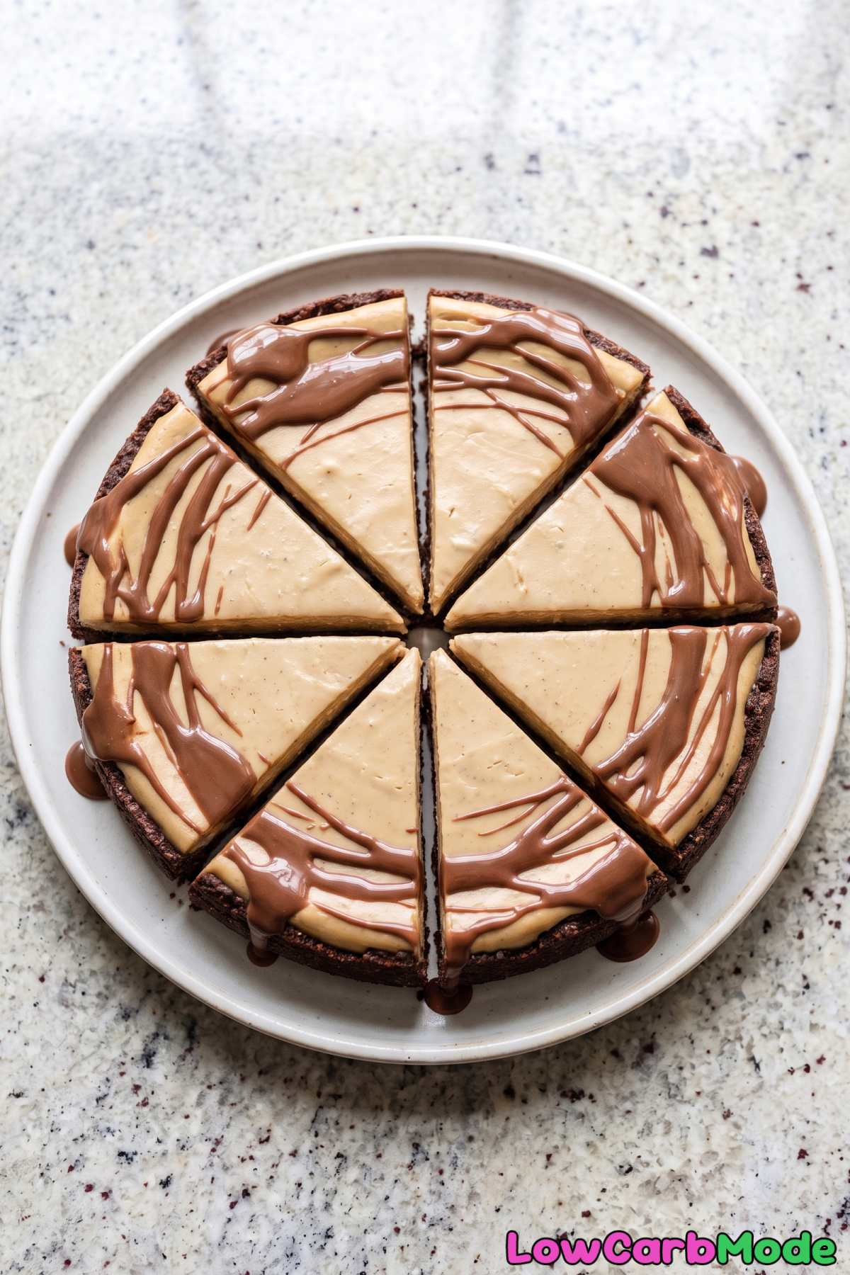 Creamy keto tahini chocolate cheesecake