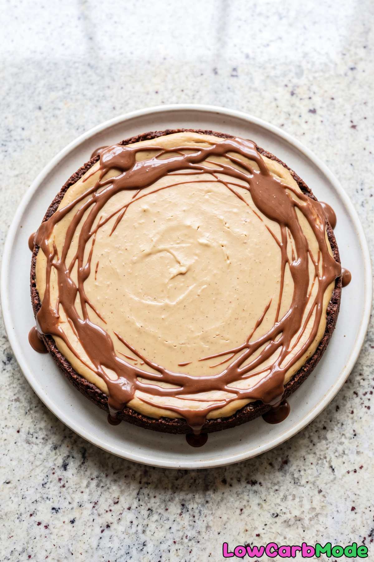 Chocolate tahini cheesecake slice