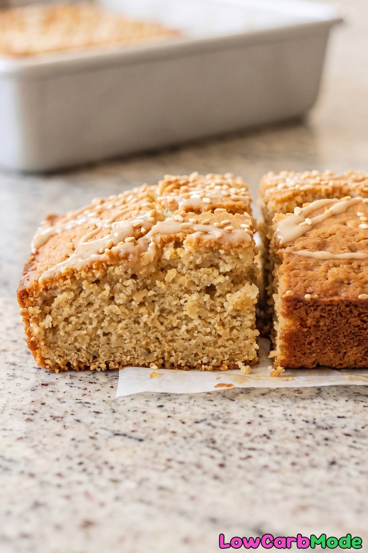 Soft tahini yogurt cake dessert