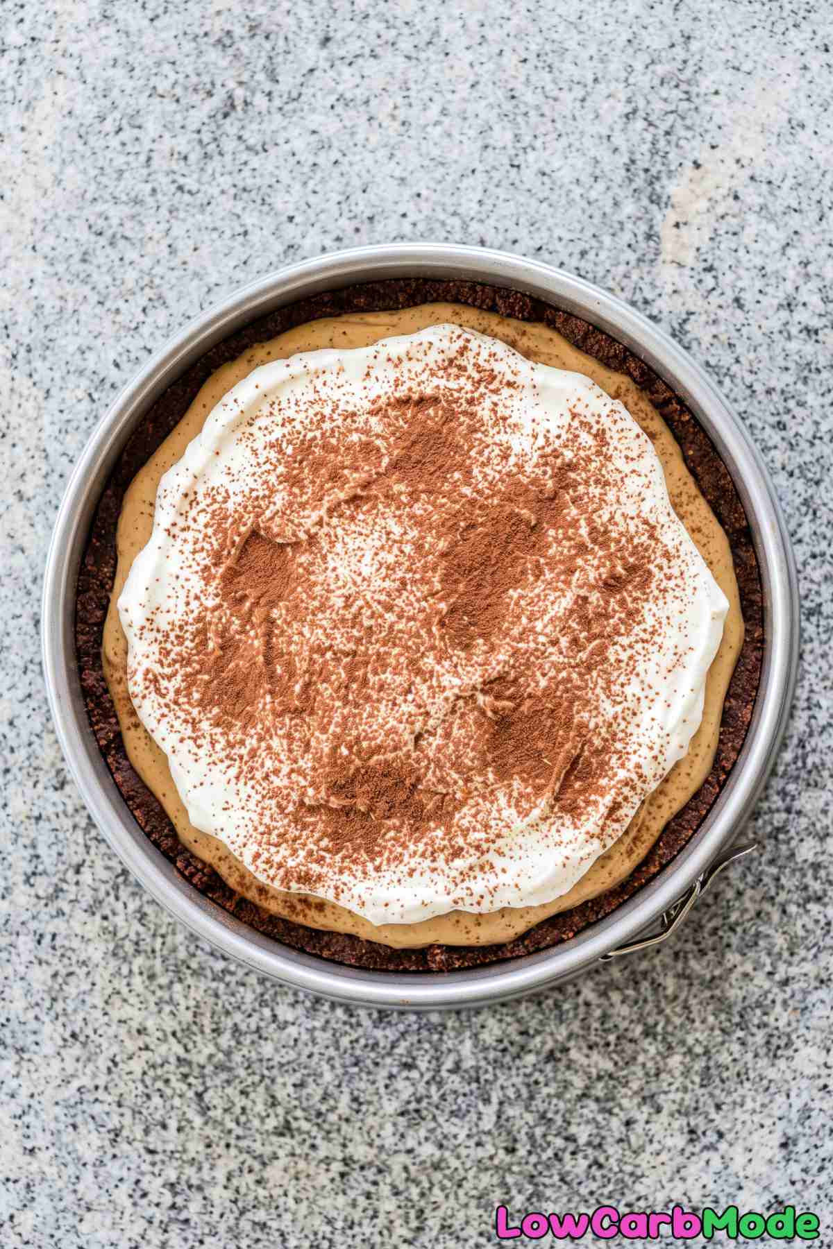 Homemade keto tiramisu cheesecake