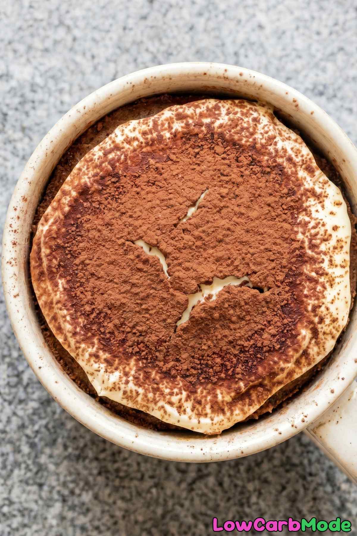 Simple keto tiramisu mug cake recipe