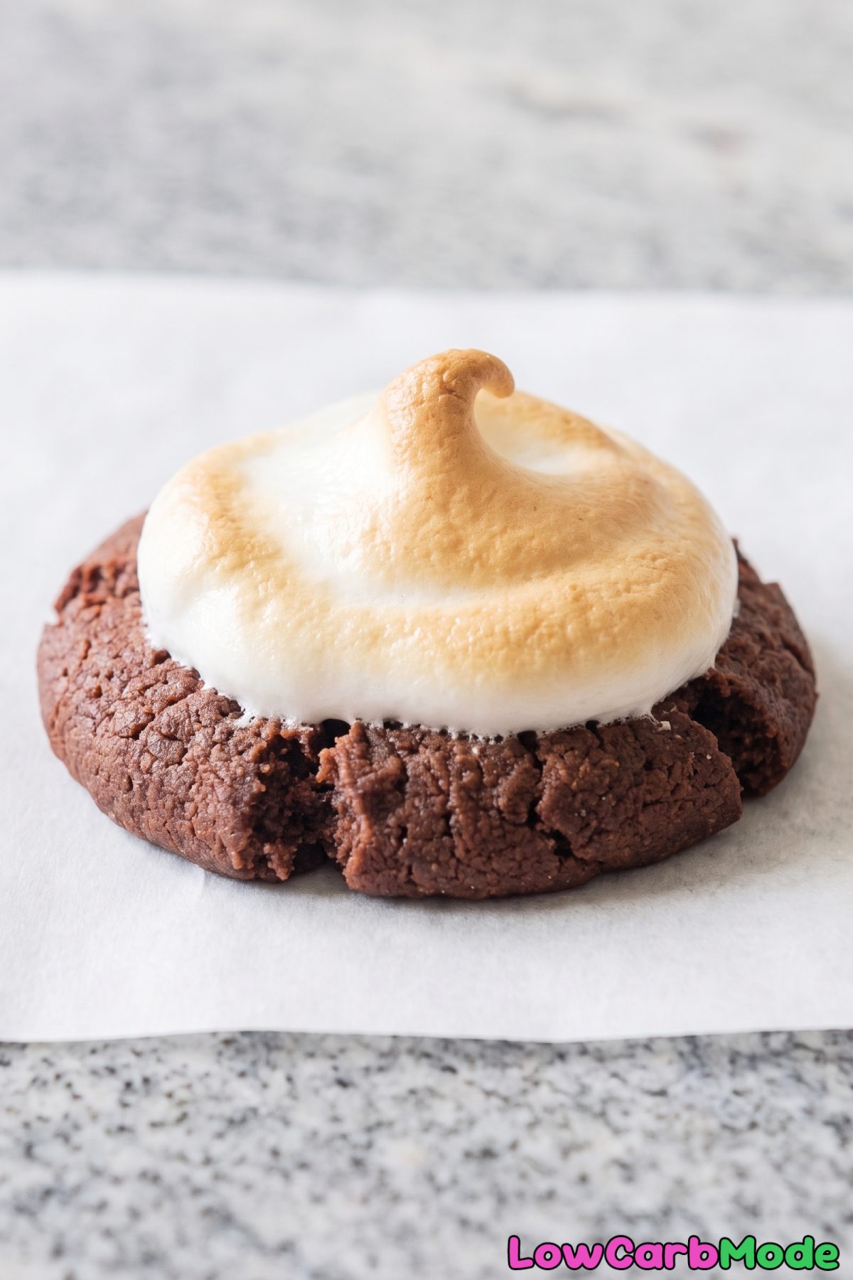 Warm keto marshmallow cookies stacked