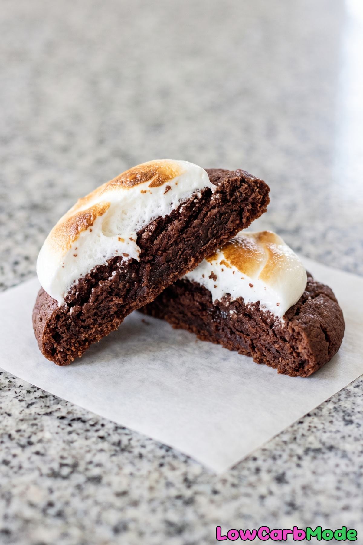 Soft keto cookies with toasted marshmallow