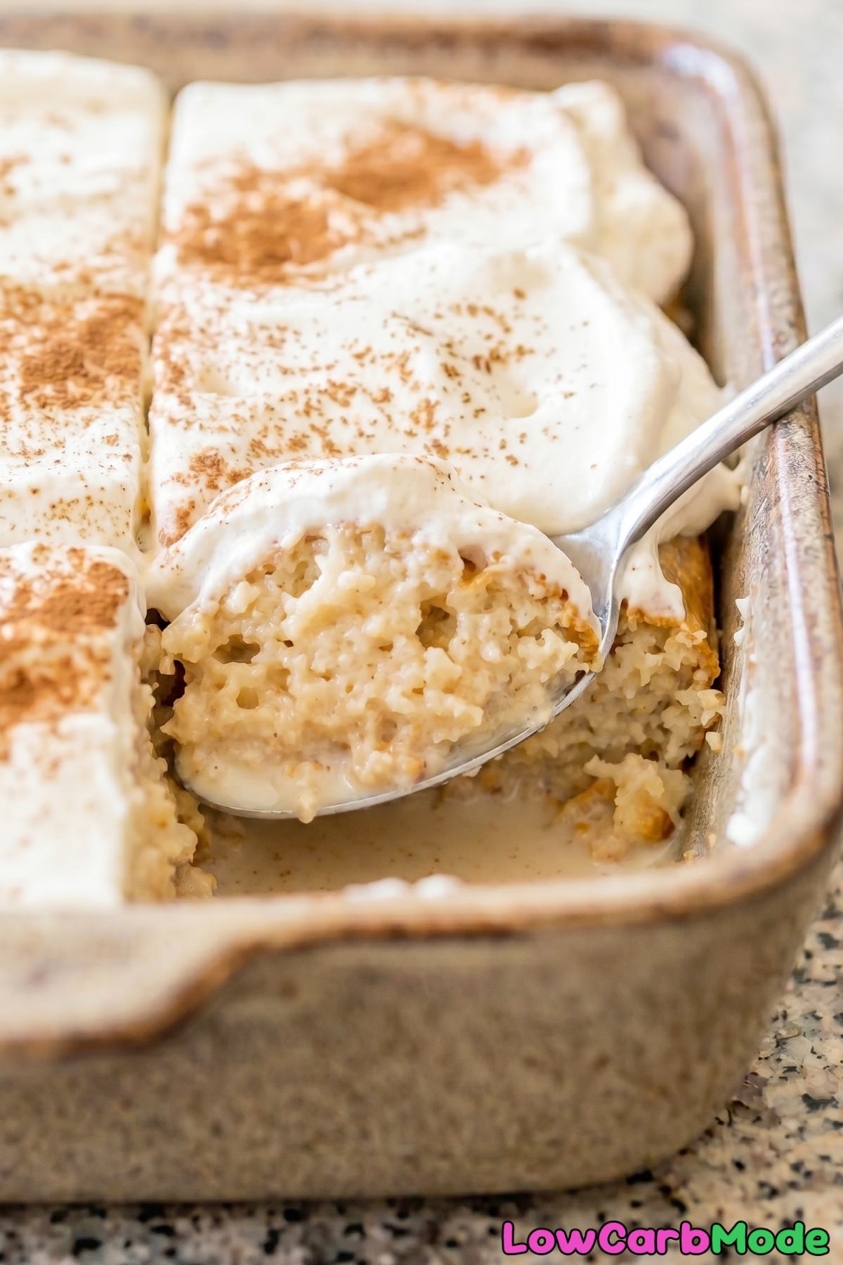 Rich keto tres leches cake dessert