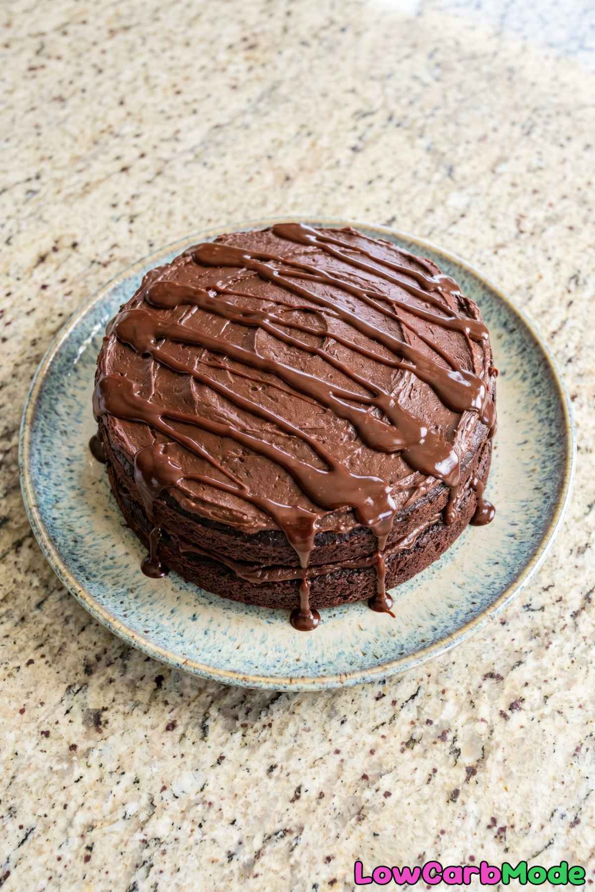 Luscious keto triple chocolate cake dessert