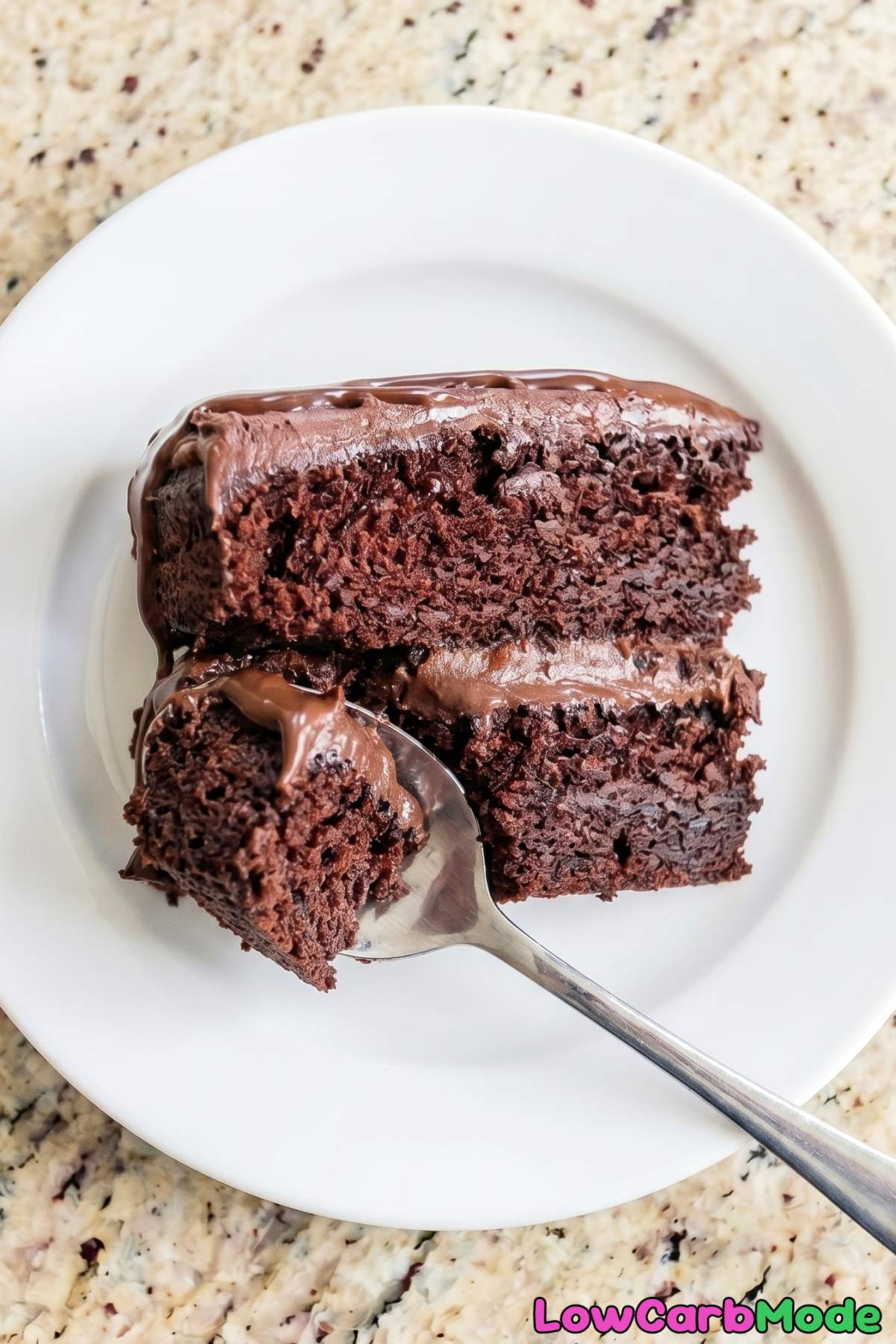 Homemade keto triple chocolate cake ready
