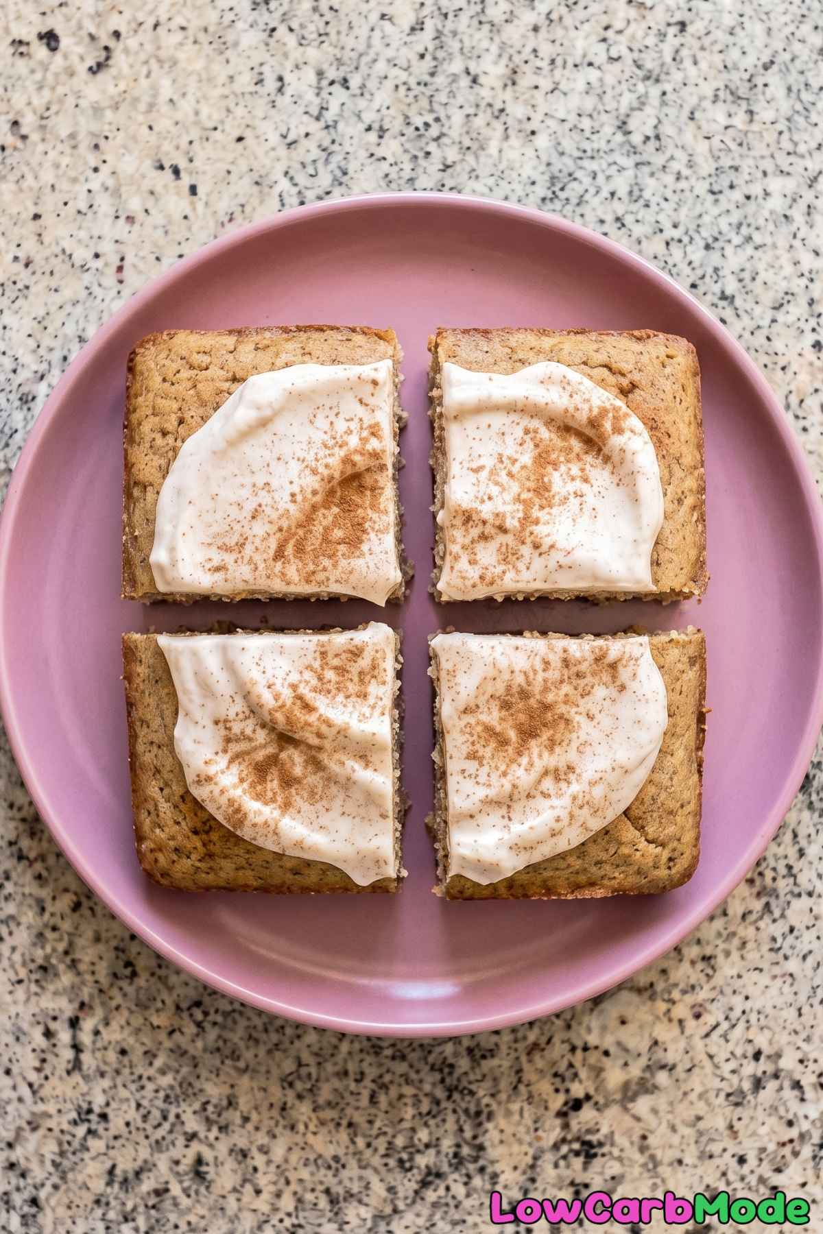 Low carb vanilla chai cake slice