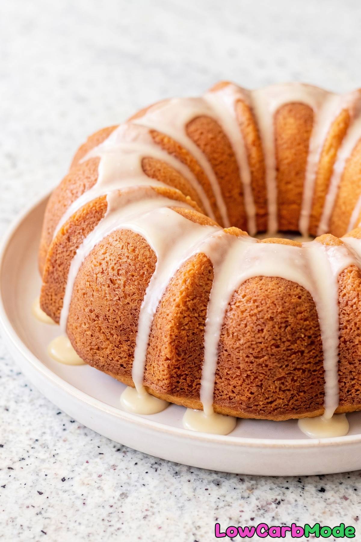 Homemade low carb pound cake on a plate