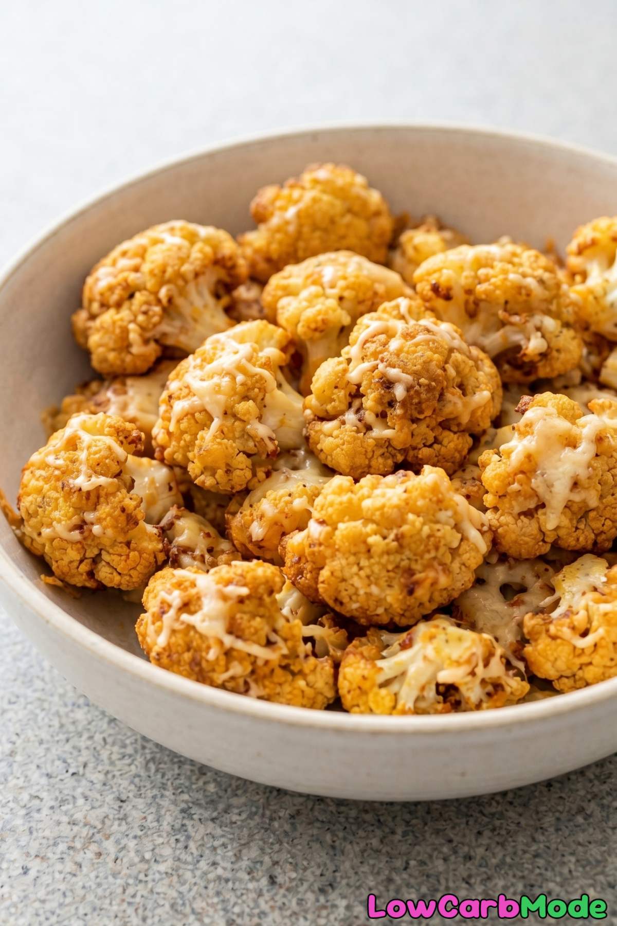 Cheesy keto white cheddar cauliflower popcorn