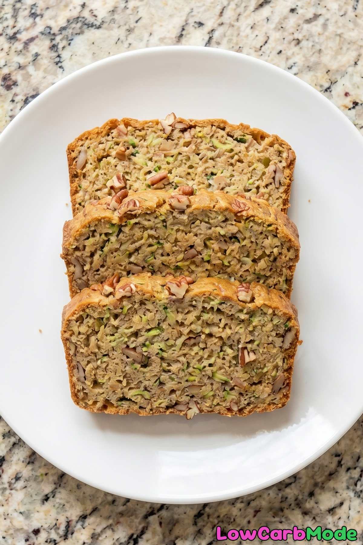 Fluffy keto zucchini bread close-up