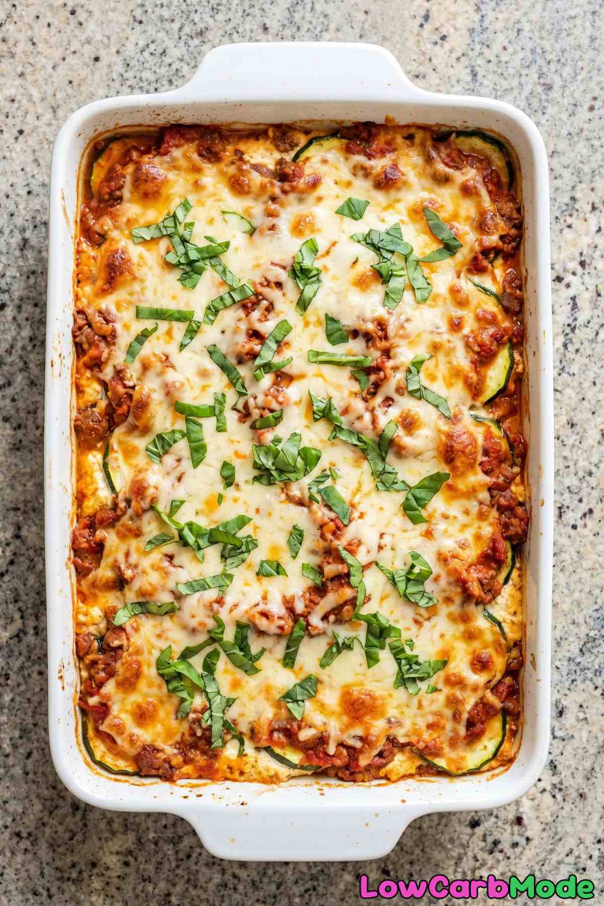 comforting low carb zucchini lasagna dish