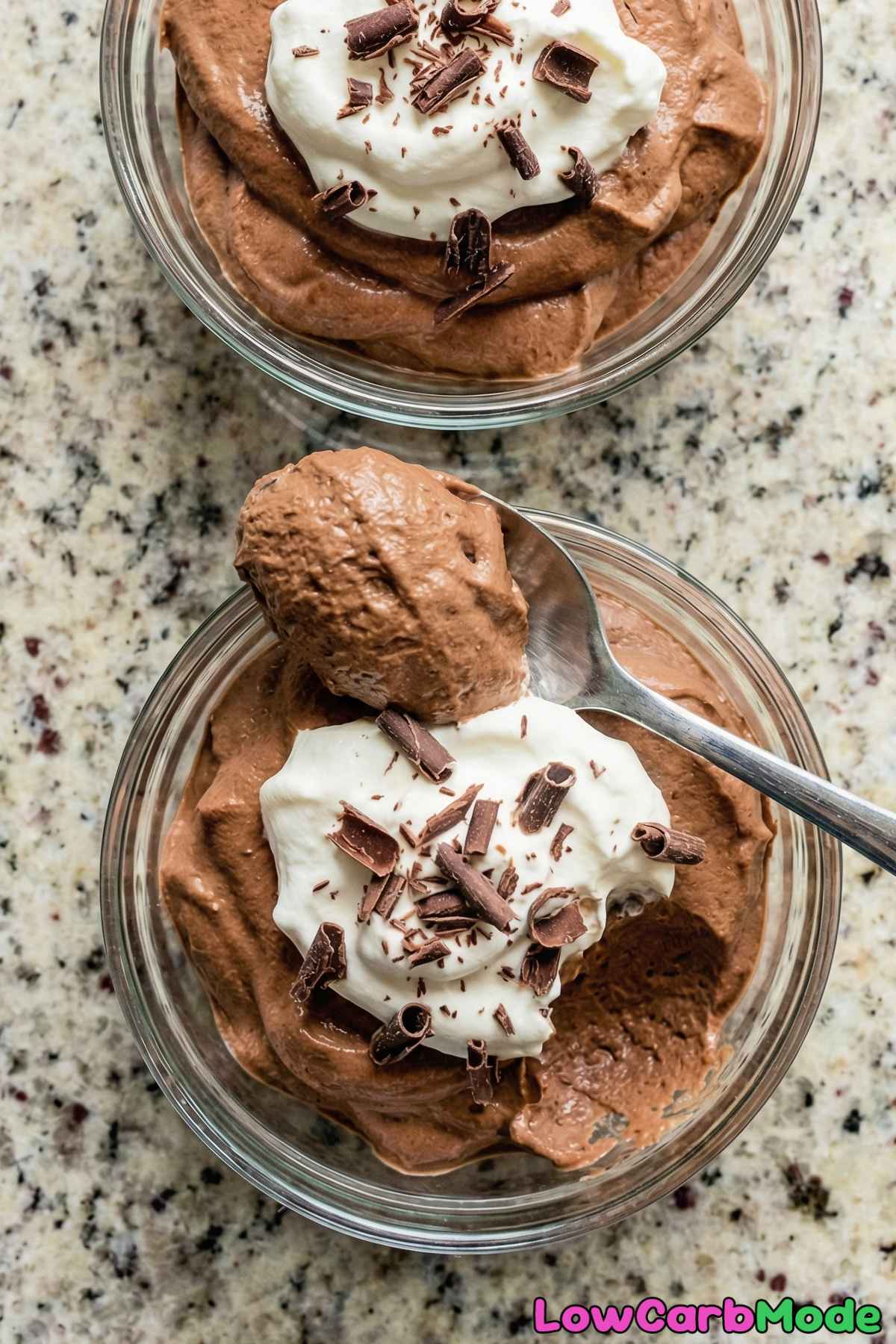 Quick low carb chocolate mousse dessert