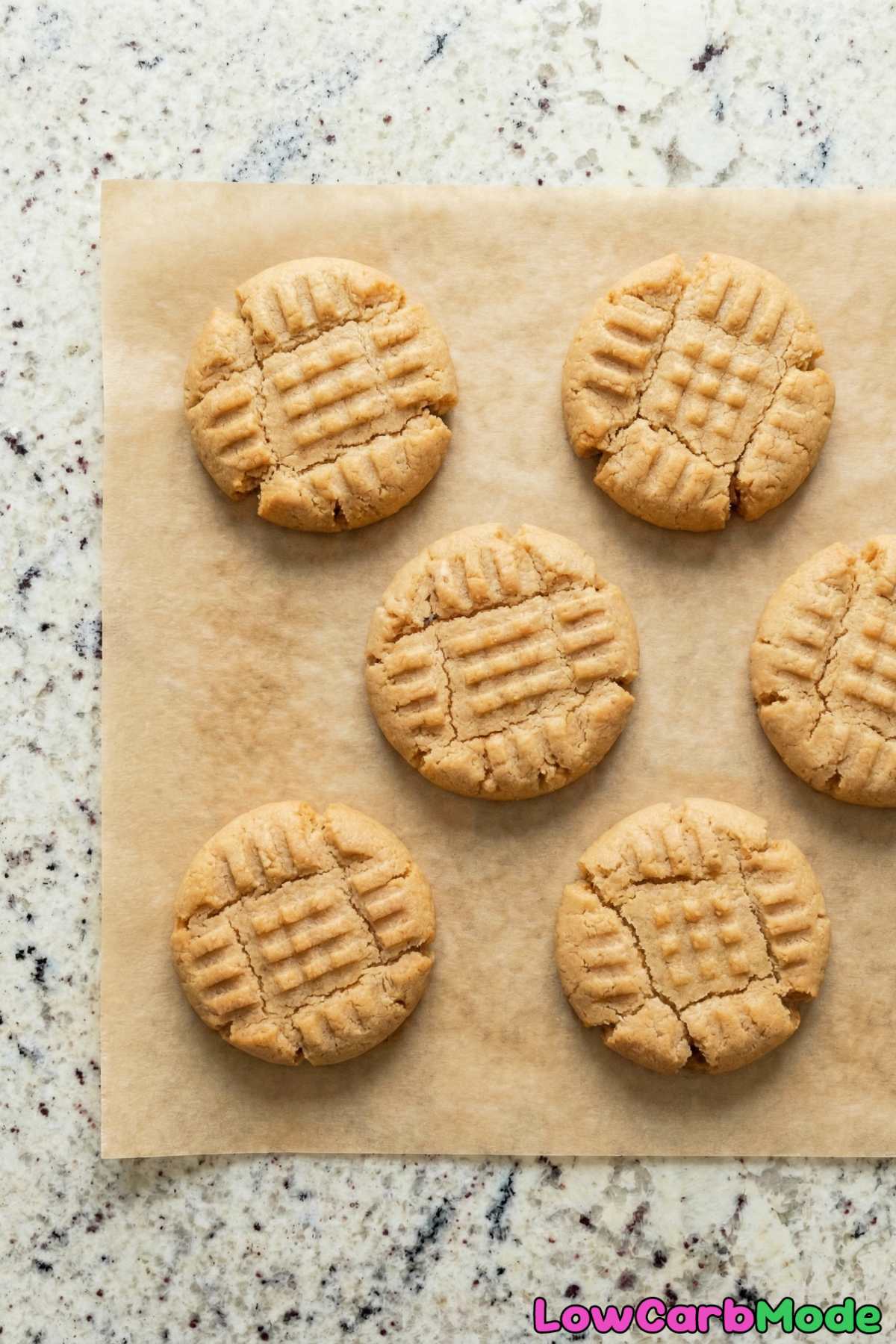 Chewy low carb peanut butter cookies closeup