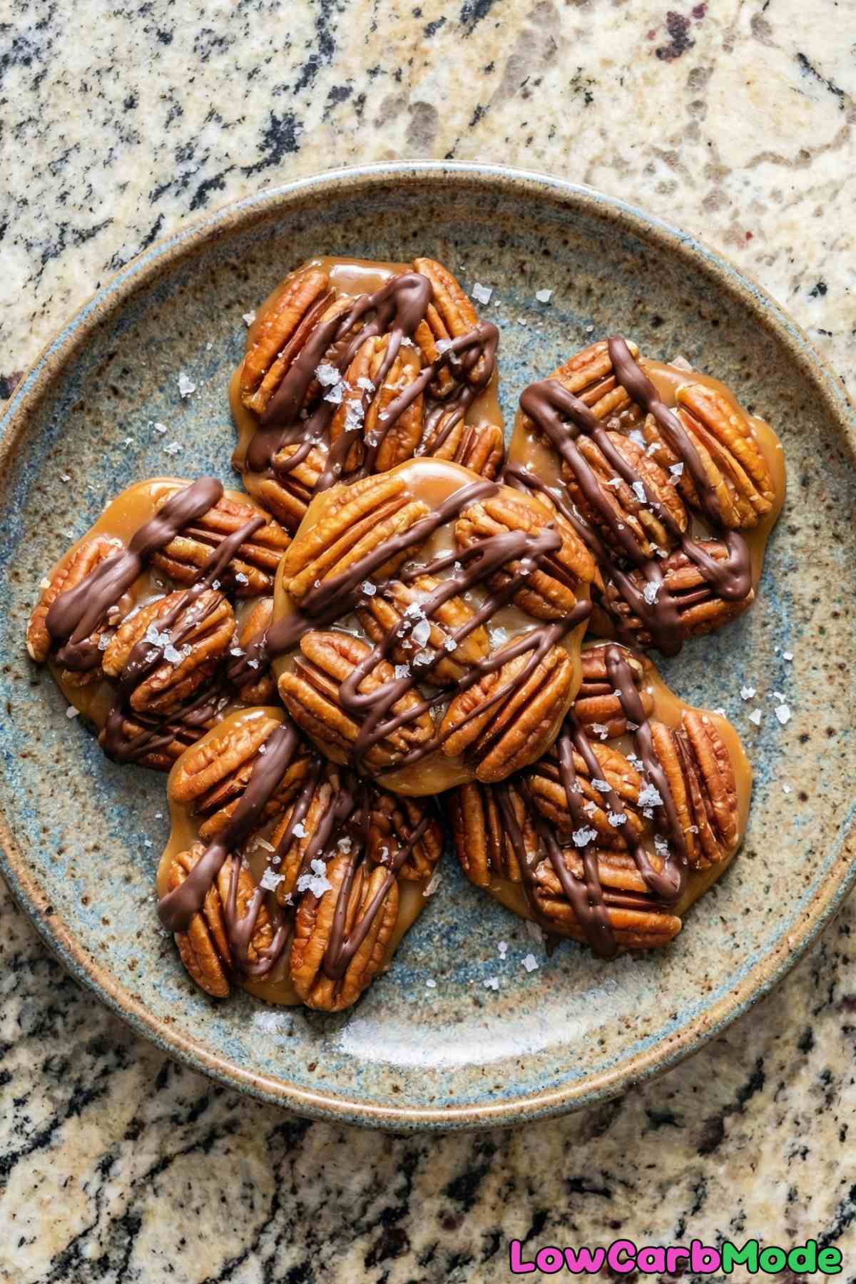 Irresistible low carb caramel pecan clusters