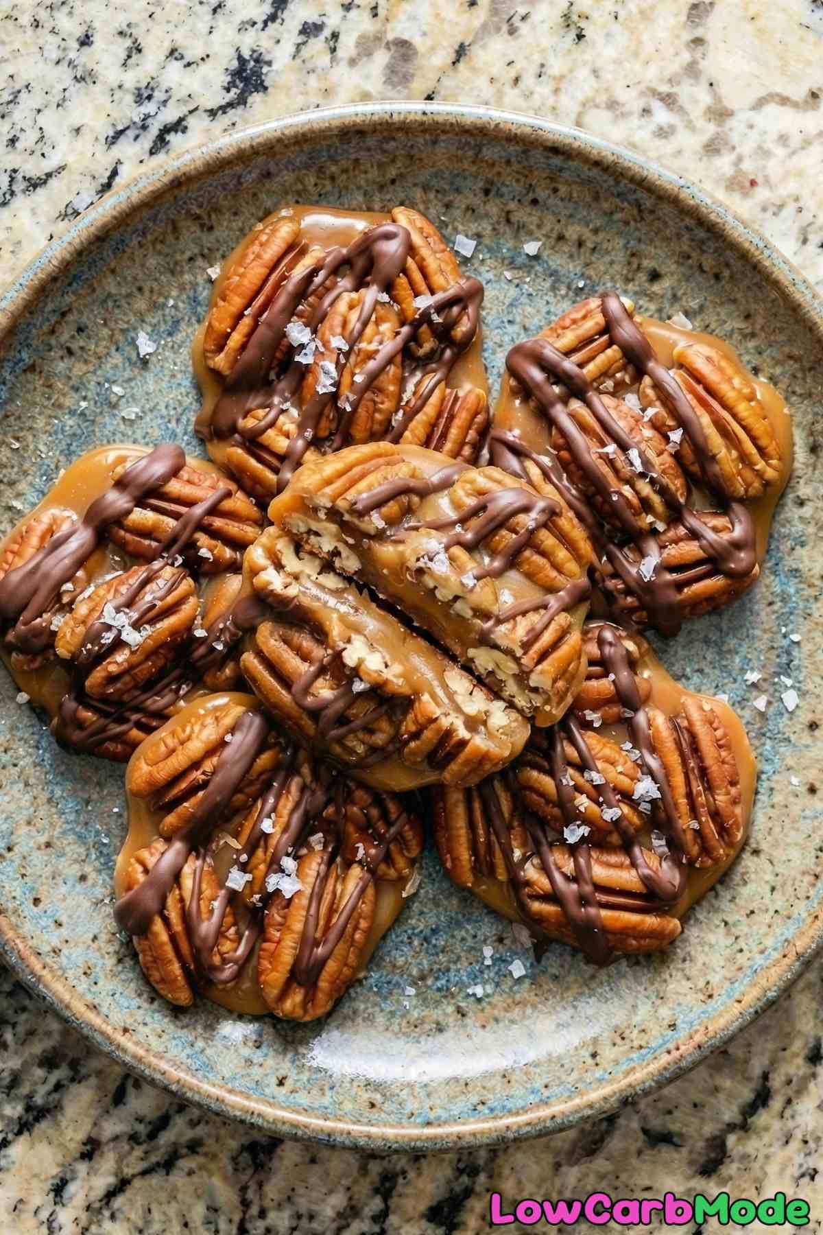 Rich low carb caramel pecan clusters
