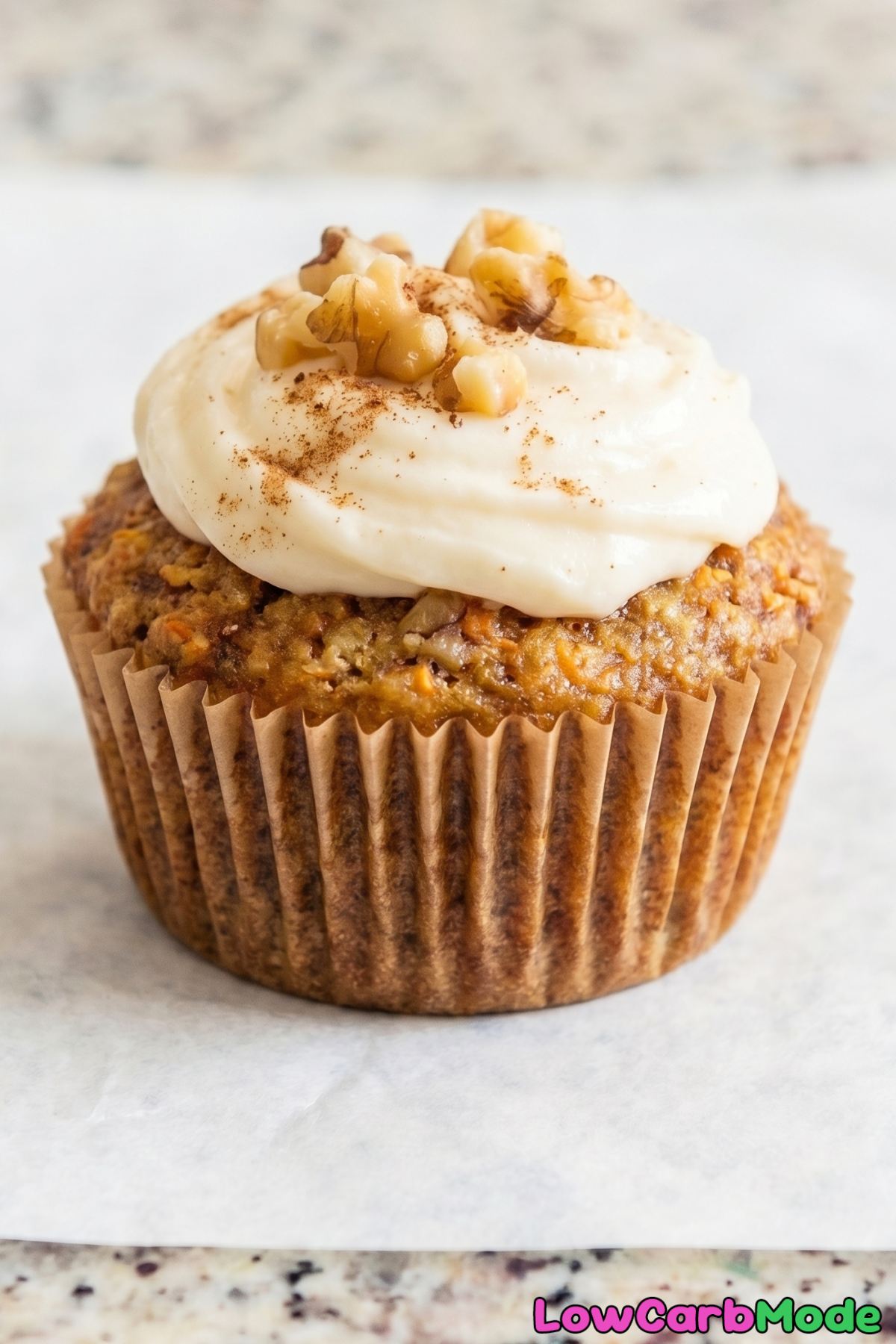 Spiced low carb carrot cake cupcakes