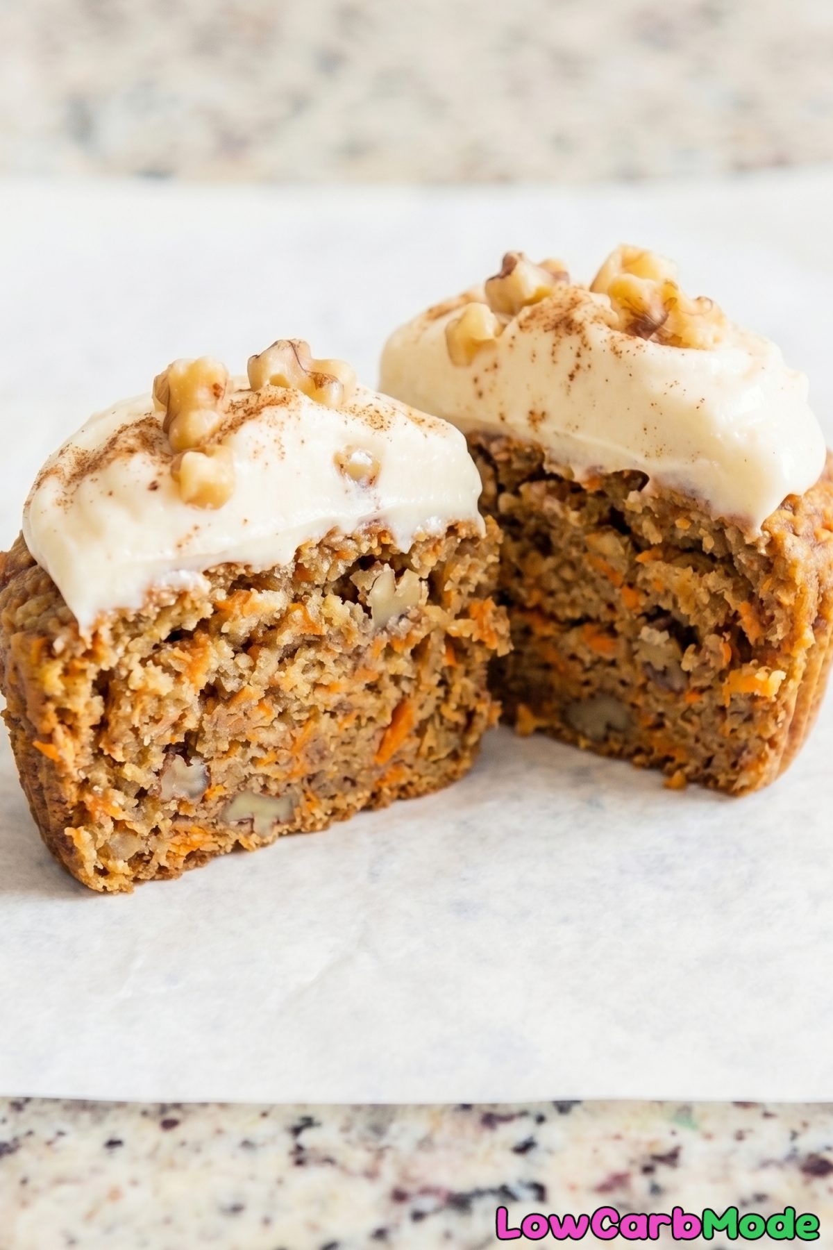 Wholesome low carb carrot cake cupcakes