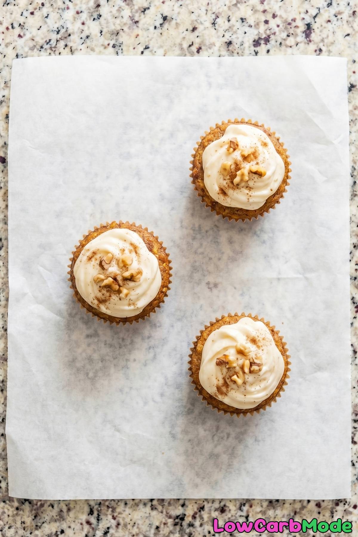 Decadent low carb carrot cake cupcakes