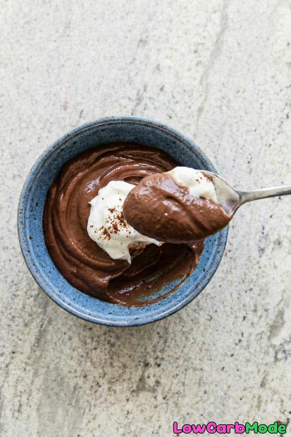 Decadent low carb chocolate avocado pudding