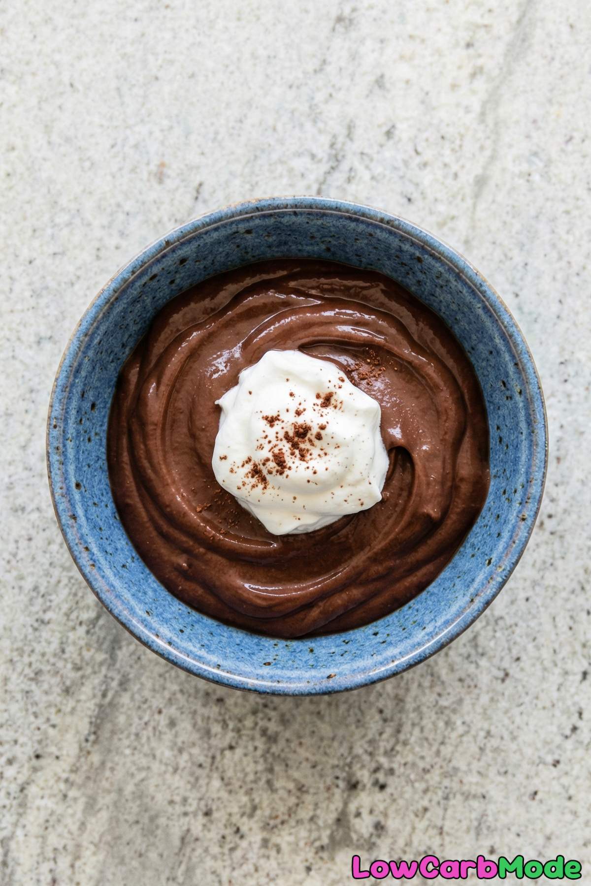 Velvety low carb chocolate avocado pudding