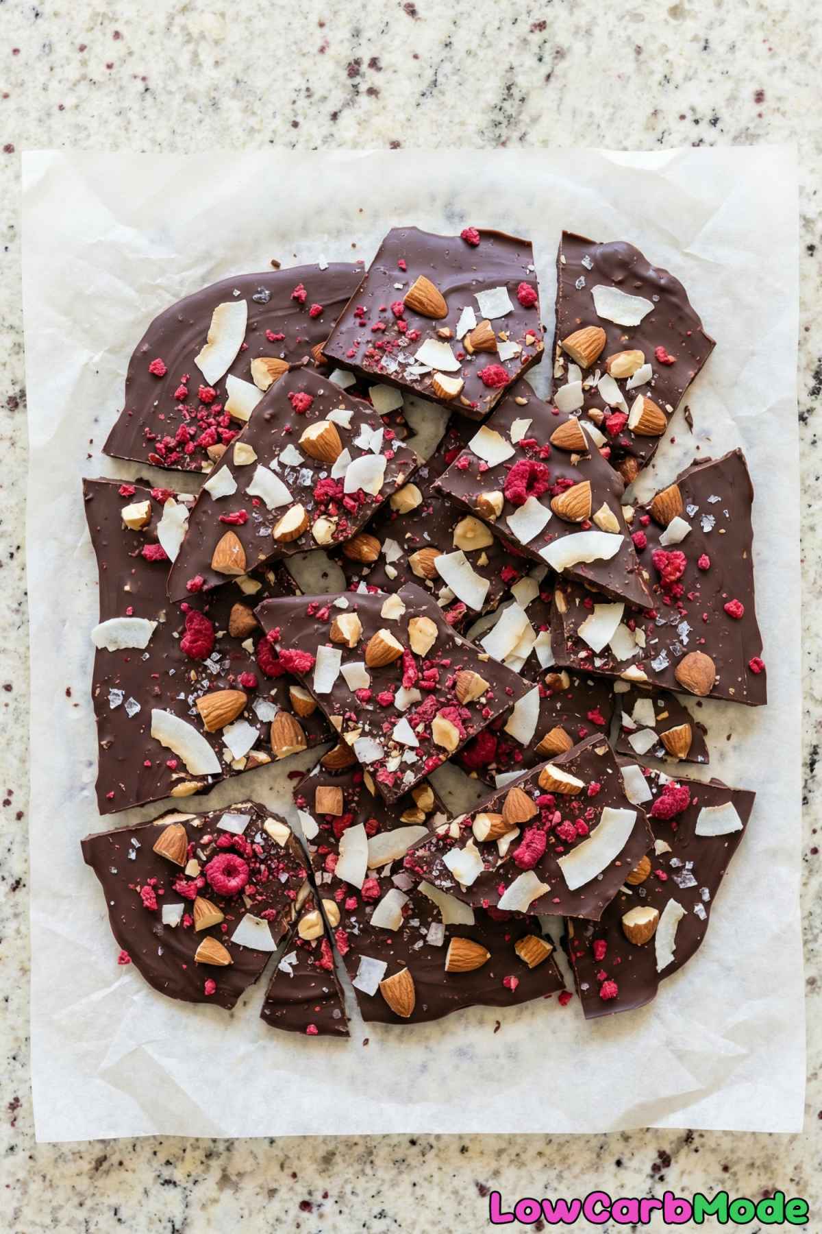 Indulgent low carb chocolate bark sea salt