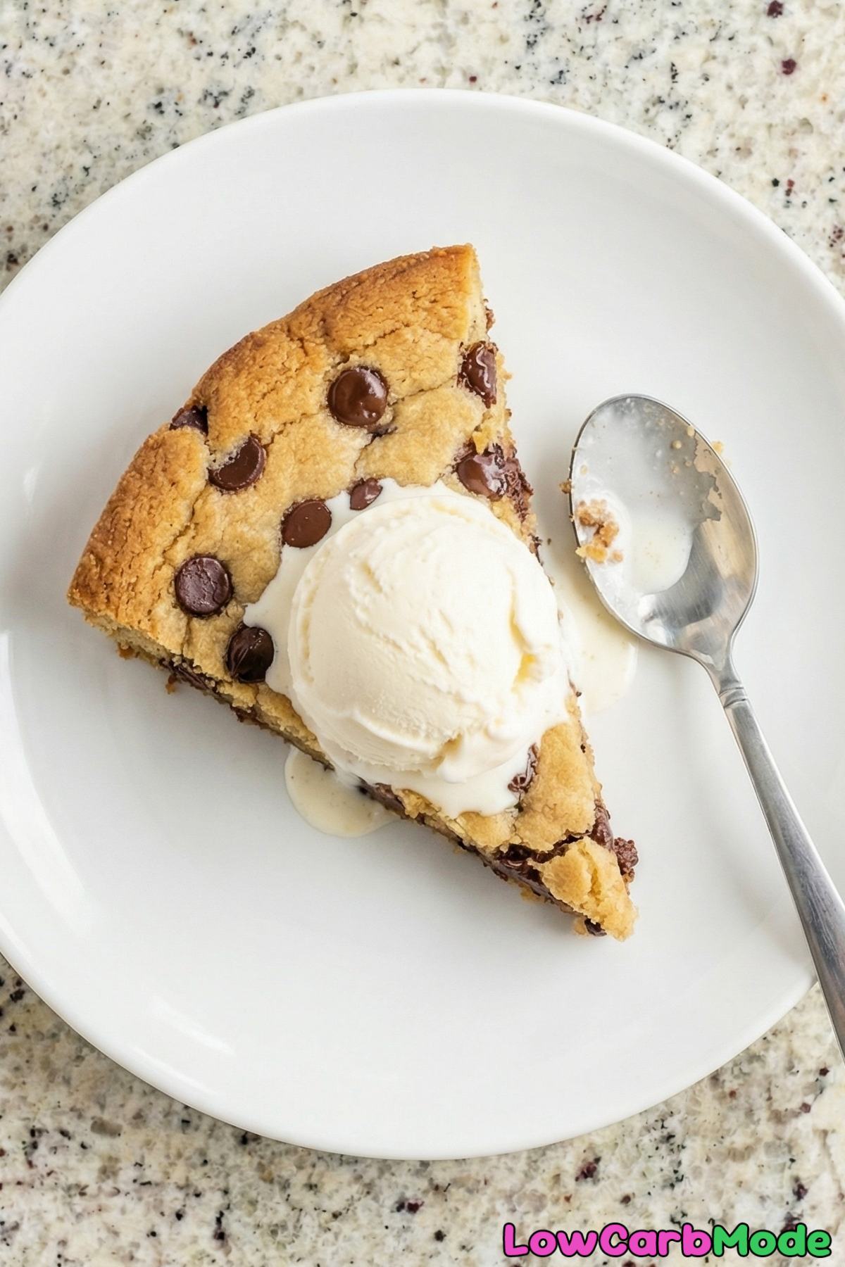 Rich low carb chocolate chip skillet cookie