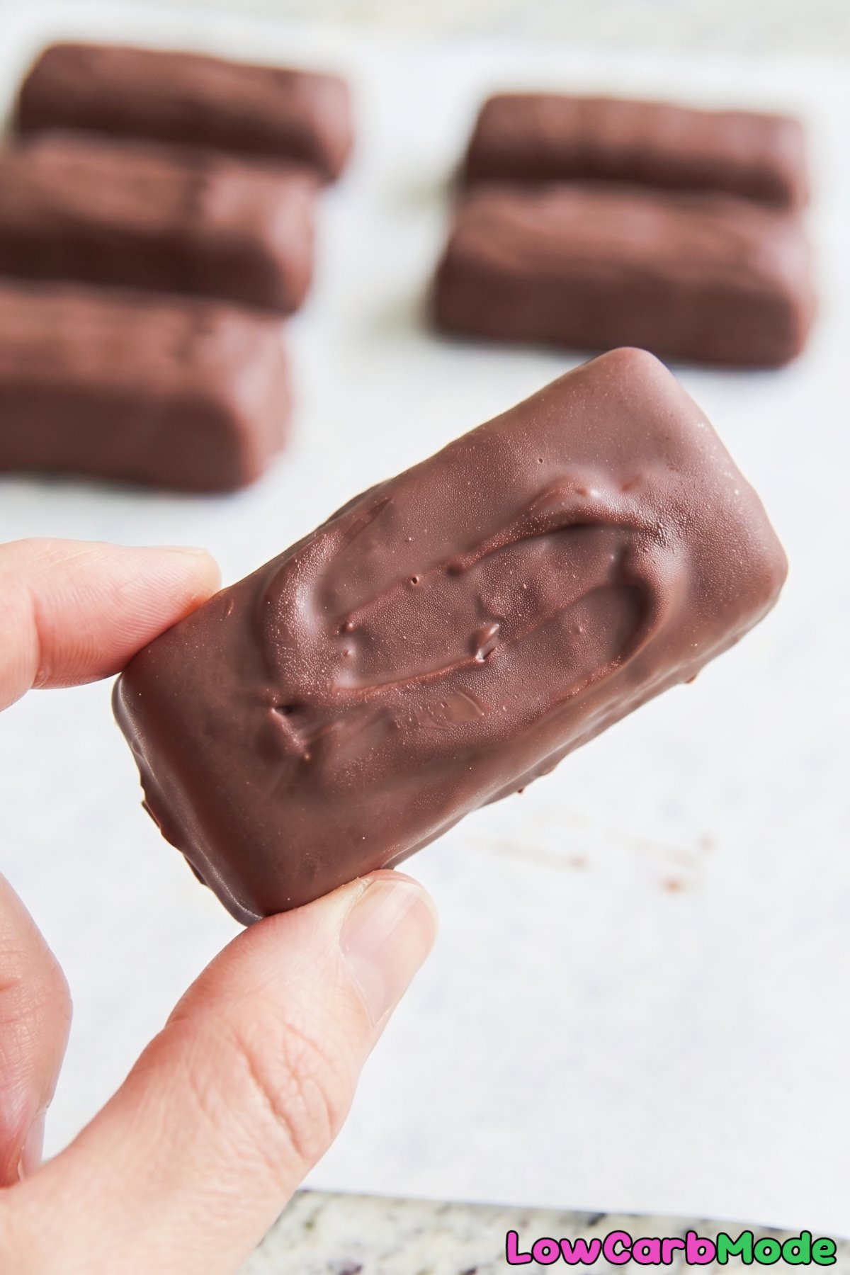 Stacked low carb chocolate coconut bars