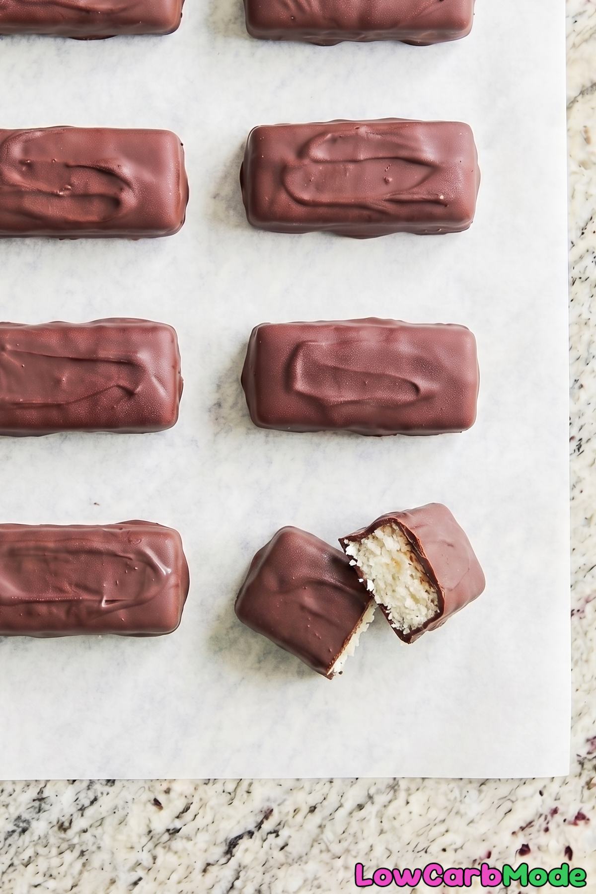 Decadent low carb chocolate coconut bars