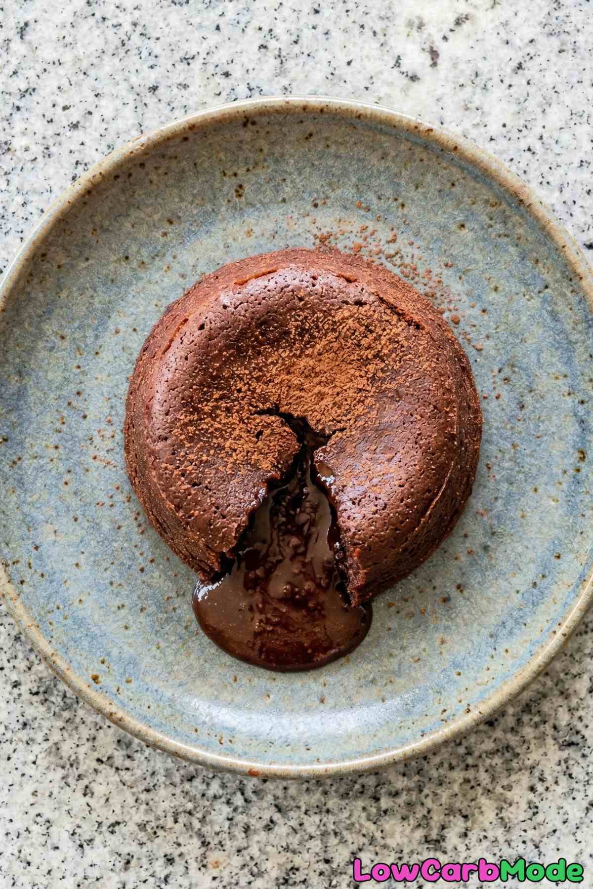 Indulgent low carb chocolate lava cakes