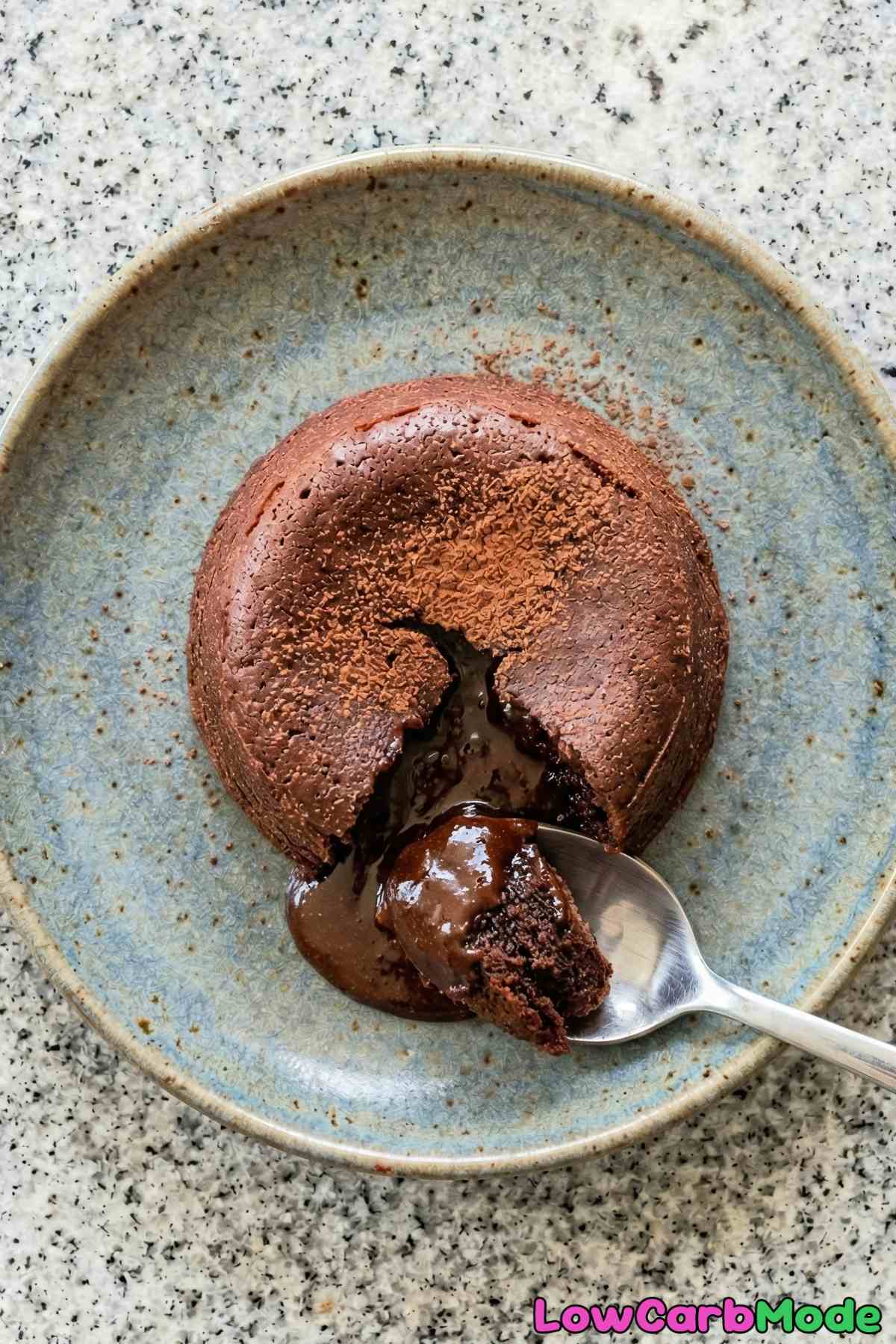 Gooey low carb chocolate lava cakes