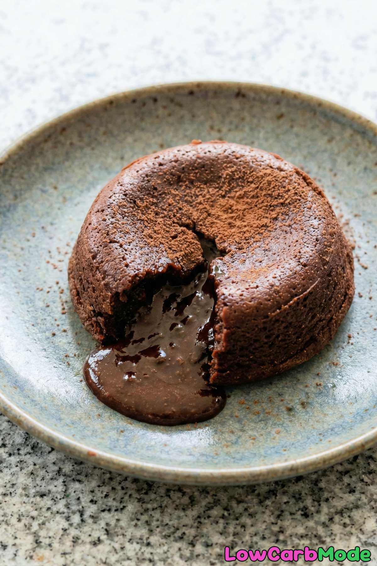 Fudgy low carb chocolate lava cakes