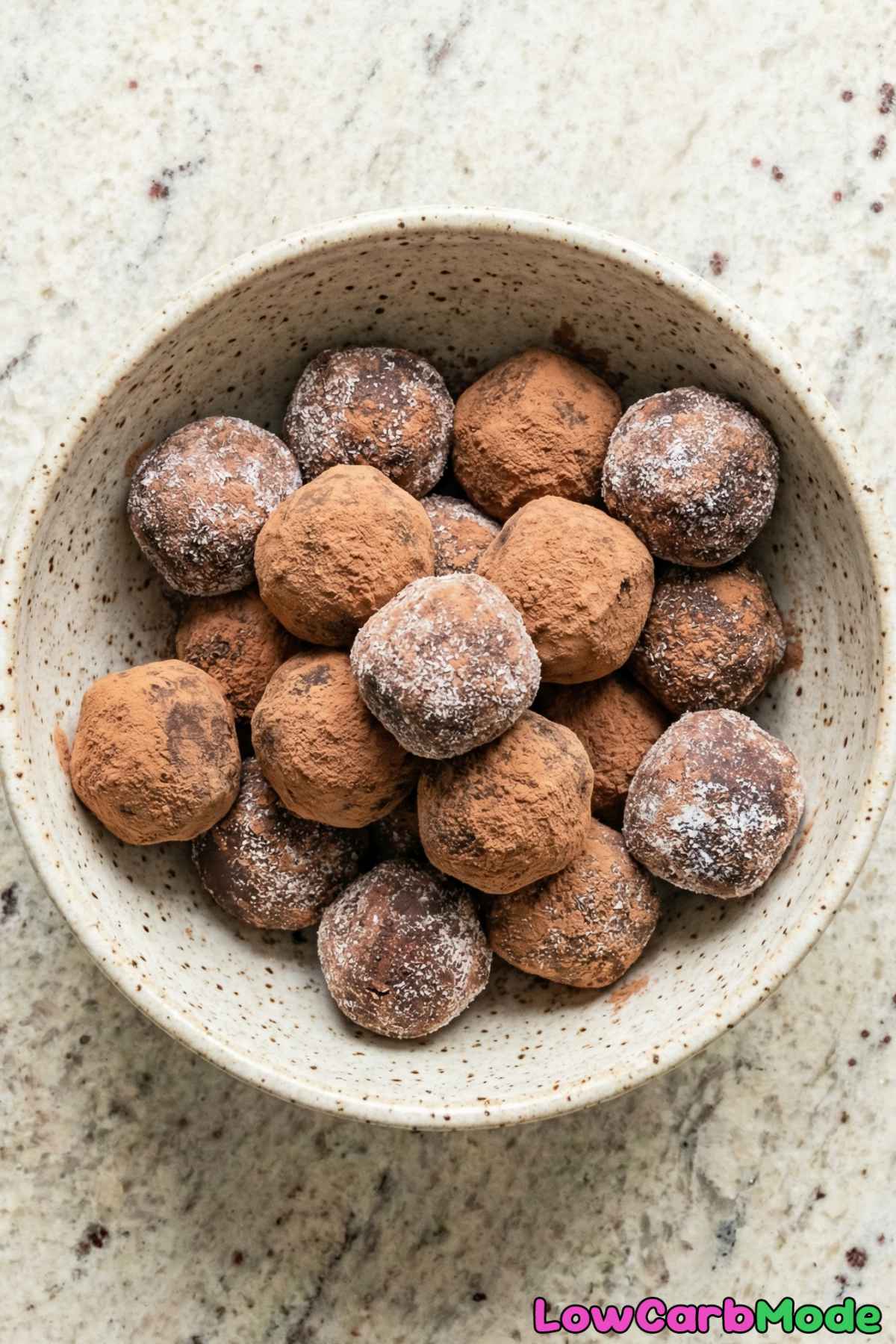 Velvety low carb chocolate truffles