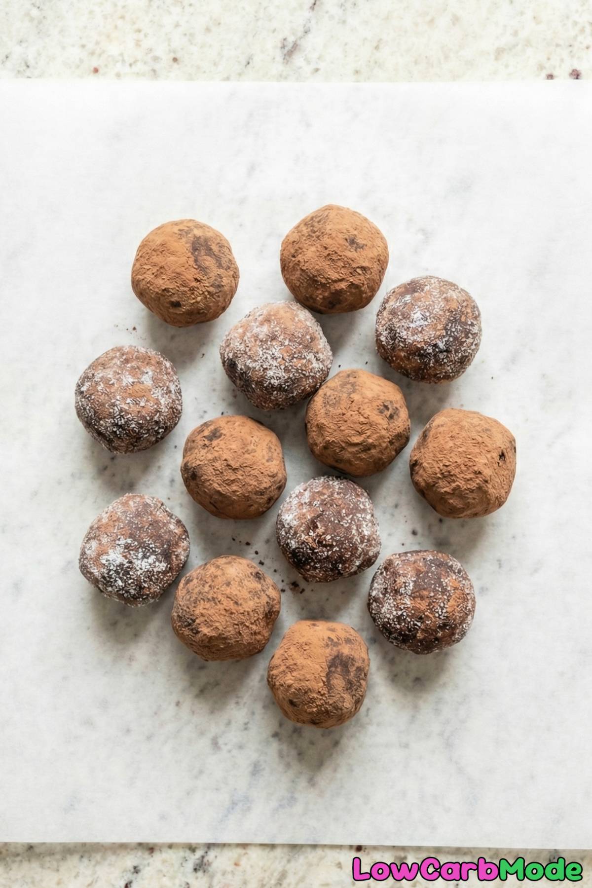 Homemade low carb chocolate truffles
