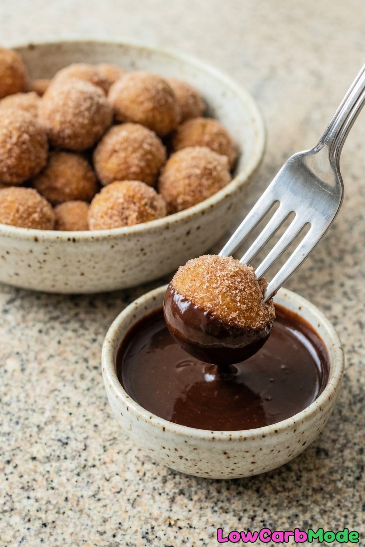Tender low carb cinnamon sugar donut holes