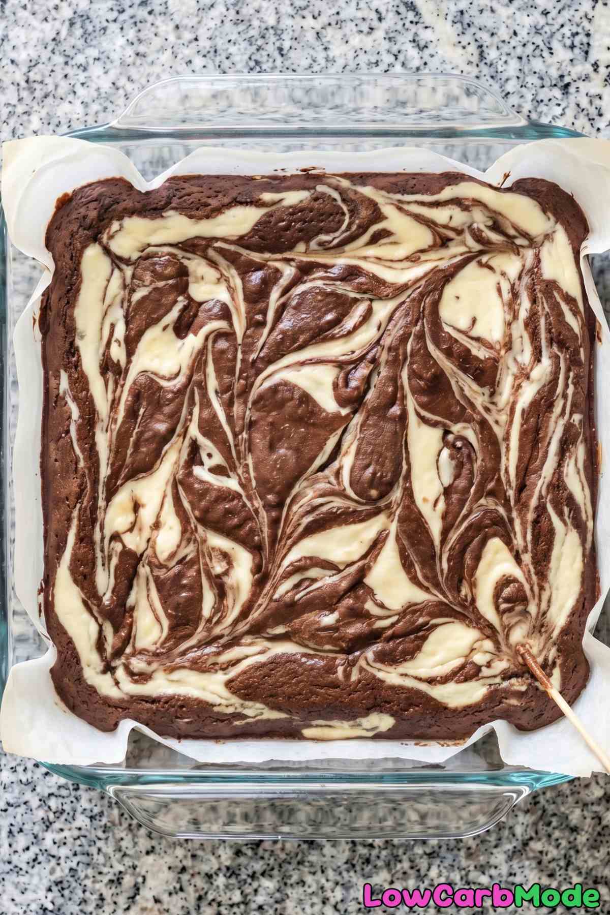 Low Carb Cream Cheese Swirl Brownies Step 6