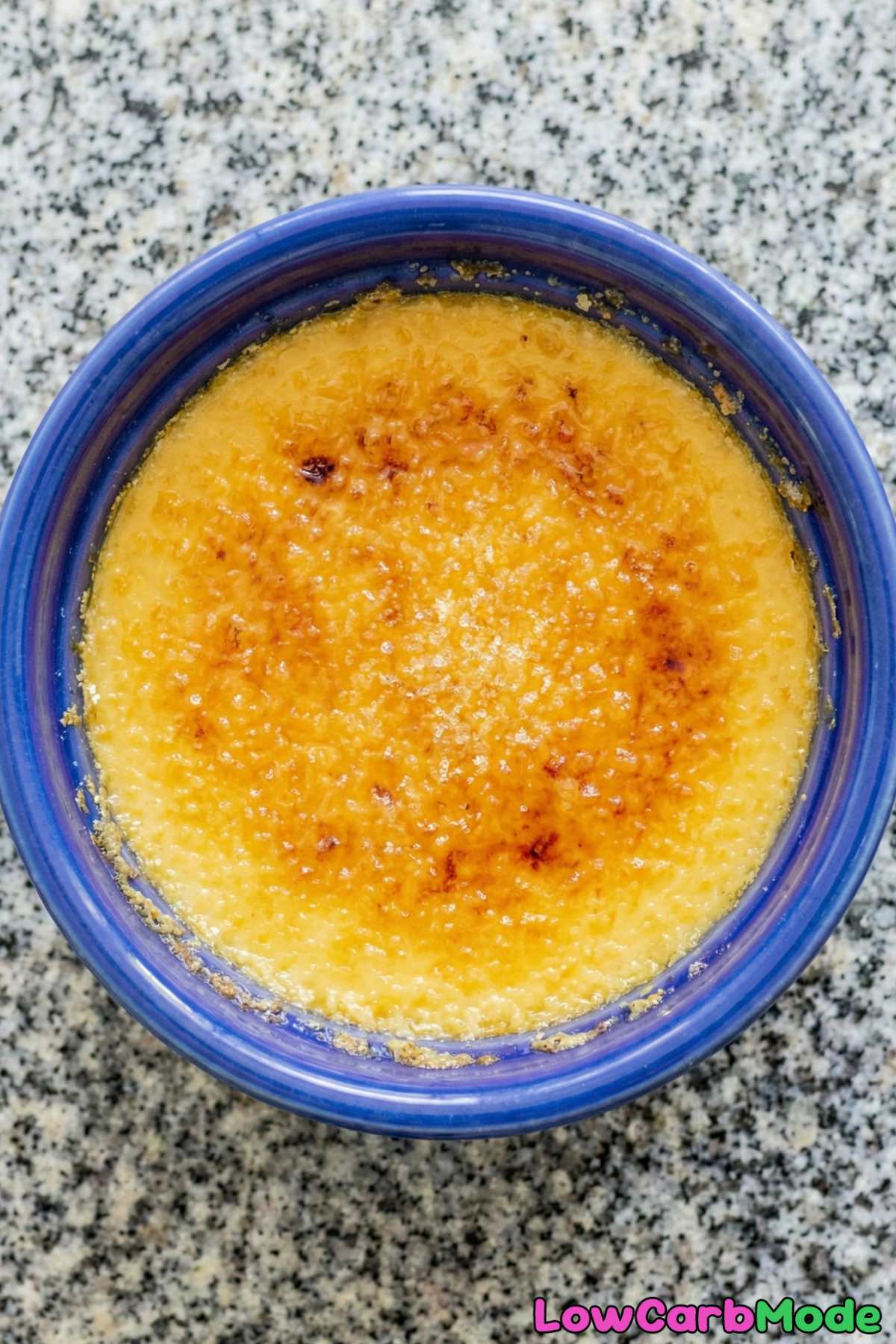 Homemade low carb creme brulee dish