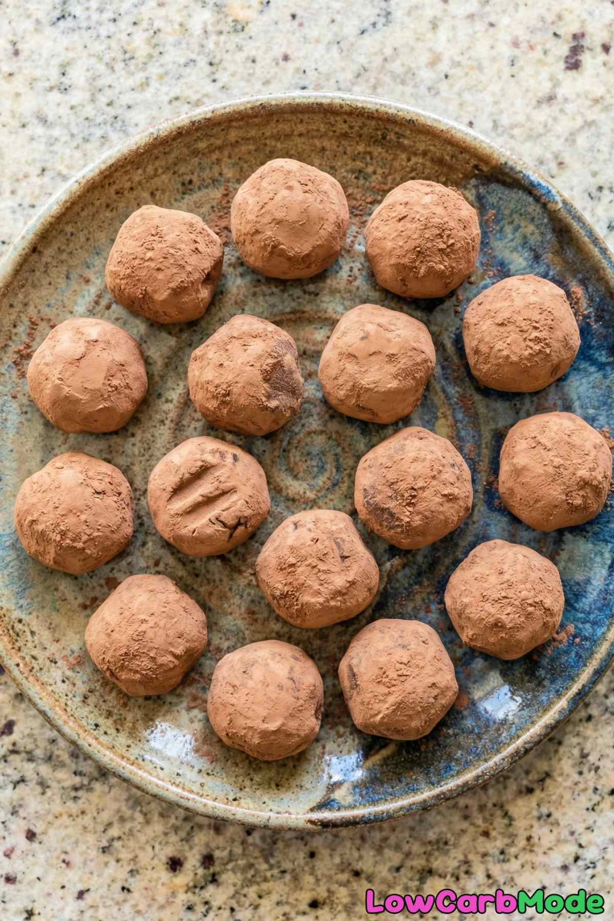 Bite-sized low carb espresso chocolate truffles