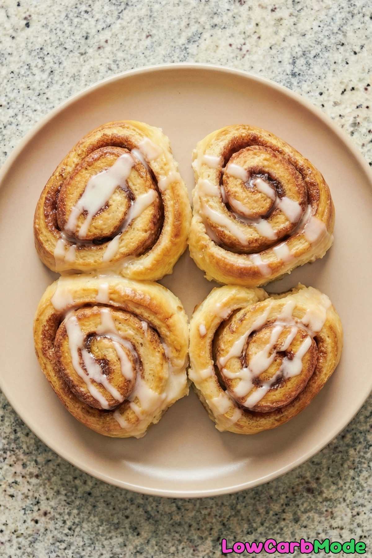 Irresistible low carb glazed cinnamon rolls