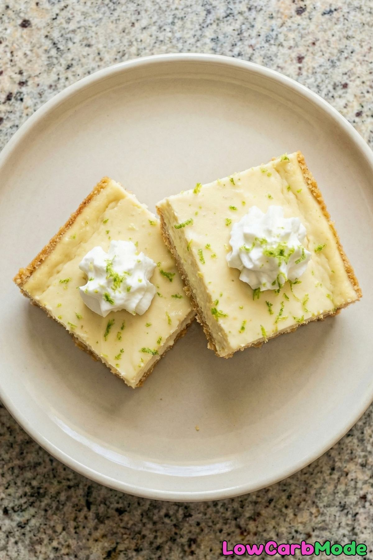 Silky low carb key lime cheesecake bars