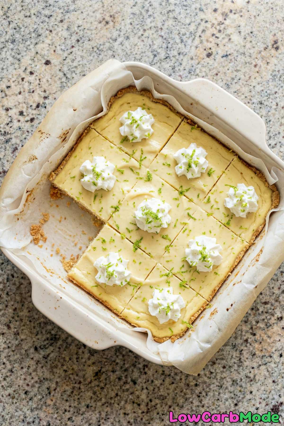 Easy low carb key lime cheesecake bars