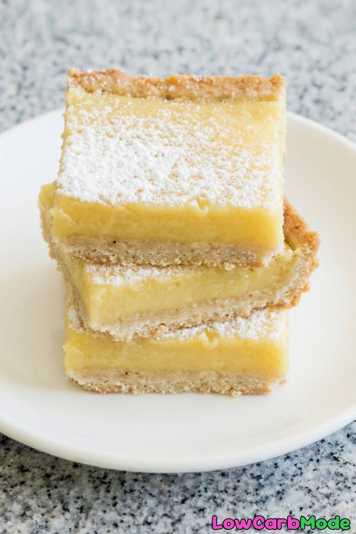 Light and silky low carb lemon bars