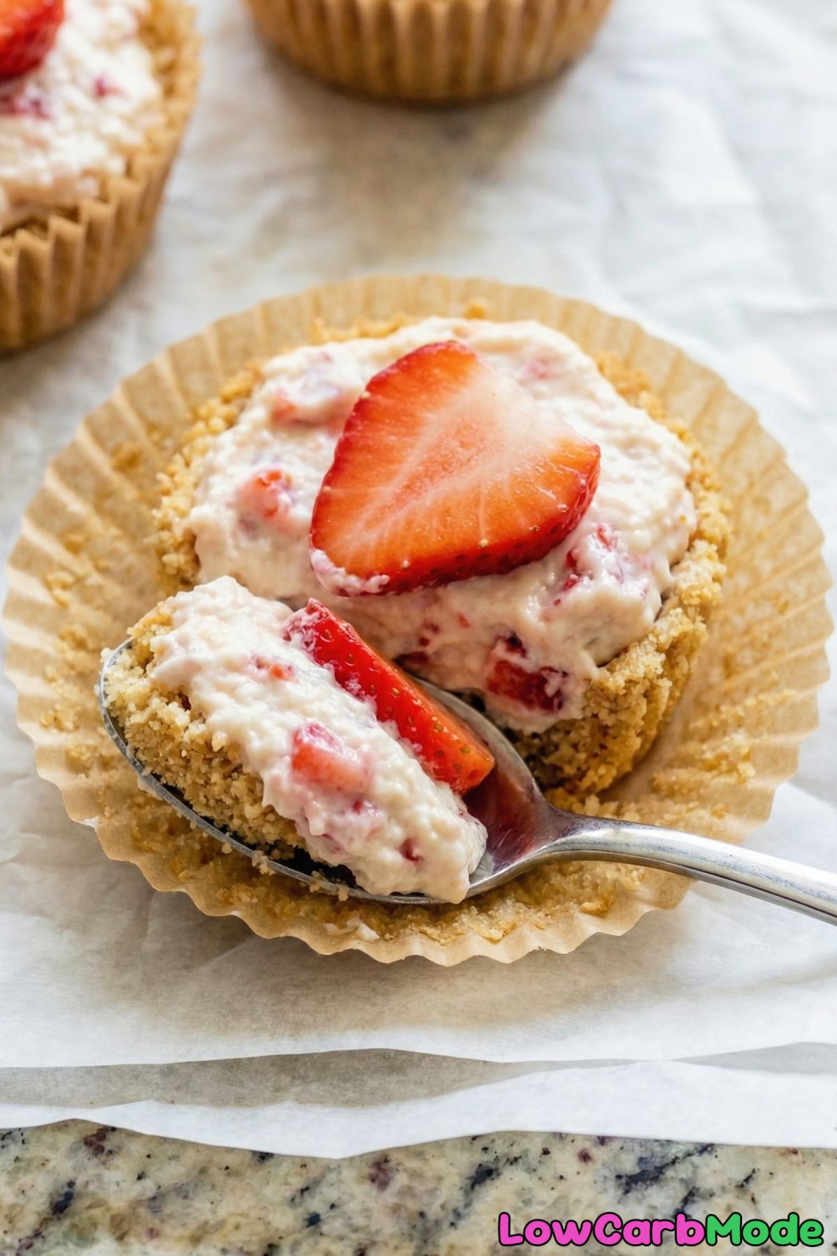 Luscious no-bake strawberry cheesecake bites