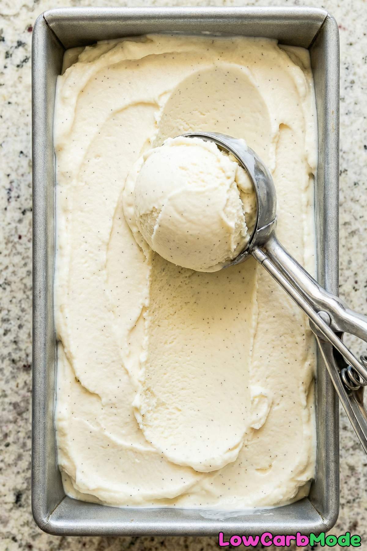 Easy low carb no-churn vanilla ice cream bowl