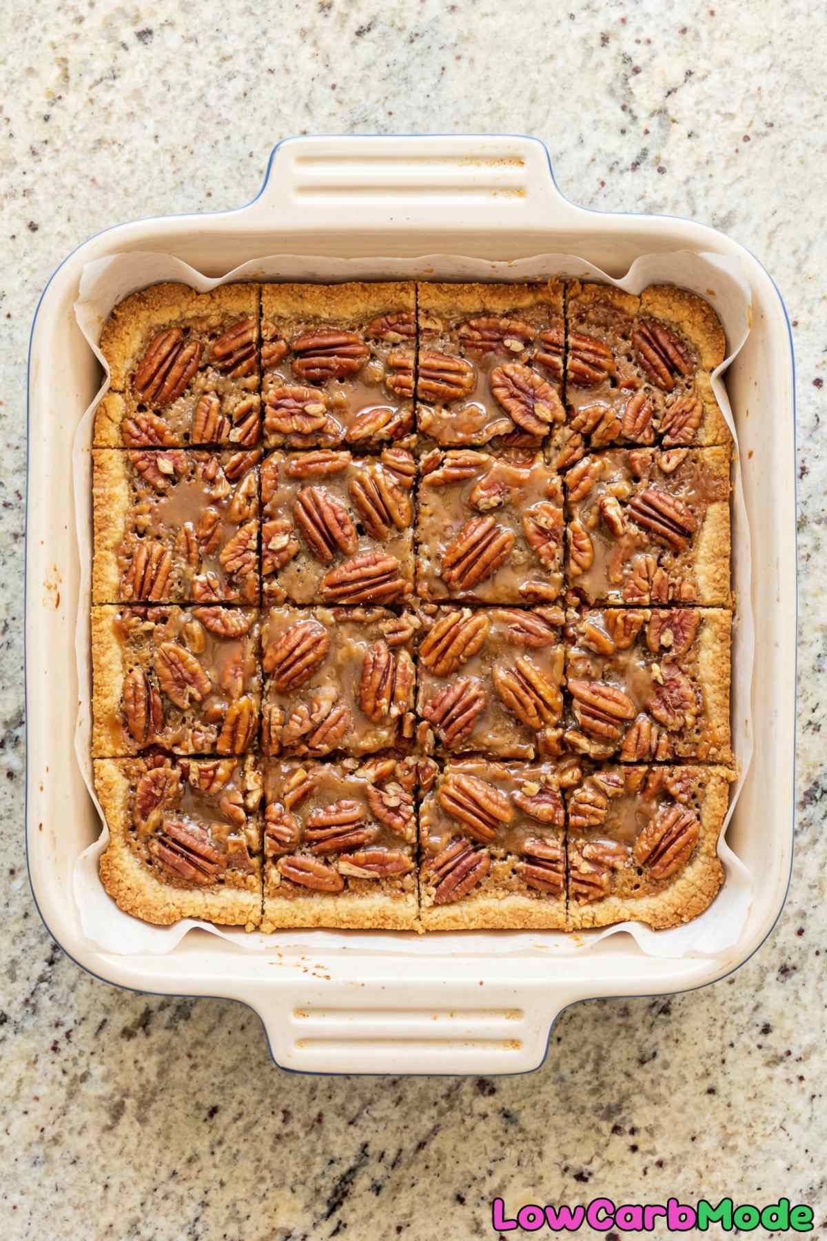 Homemade low carb pecan pie bars