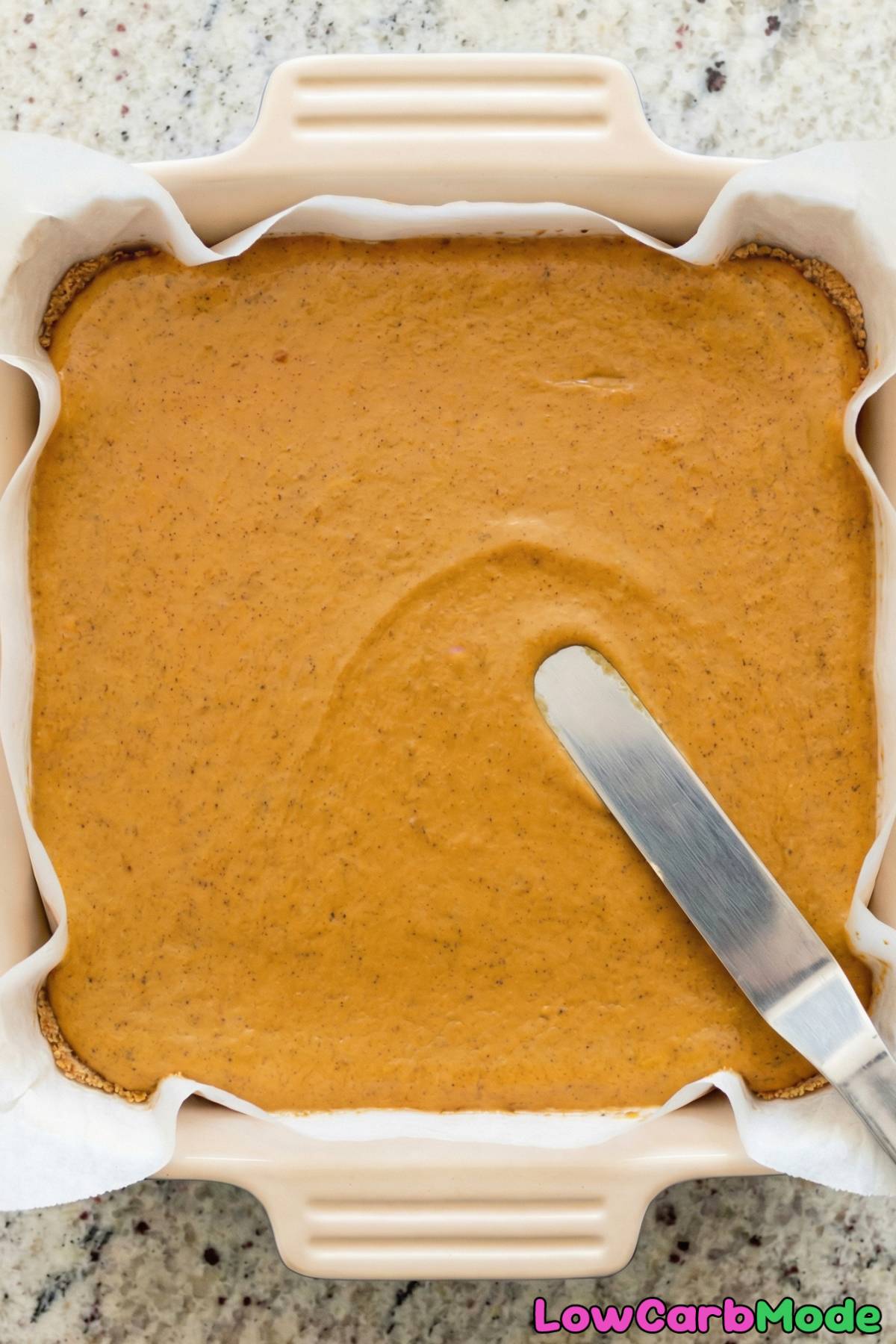 Low Carb Pumpkin Cheesecake Bars Step 4